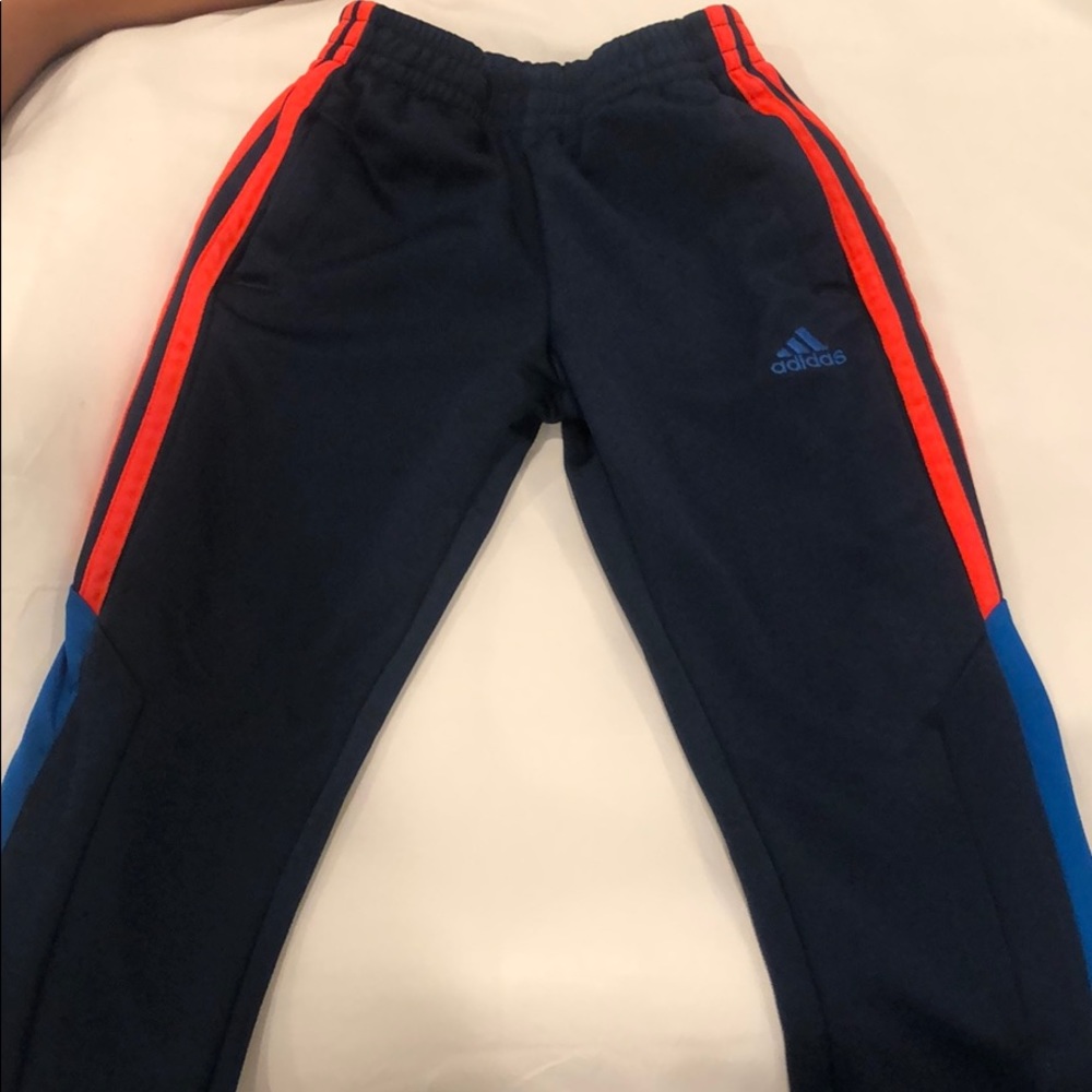 Adidas boys sweat pants zip sides